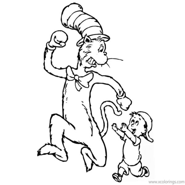 Cat In The Hat Coloring Pages Sally Walden - XColorings.com