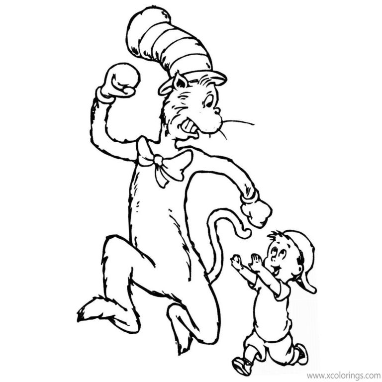 Cat In The Hat Coloring Pages Sally Walden - XColorings.com