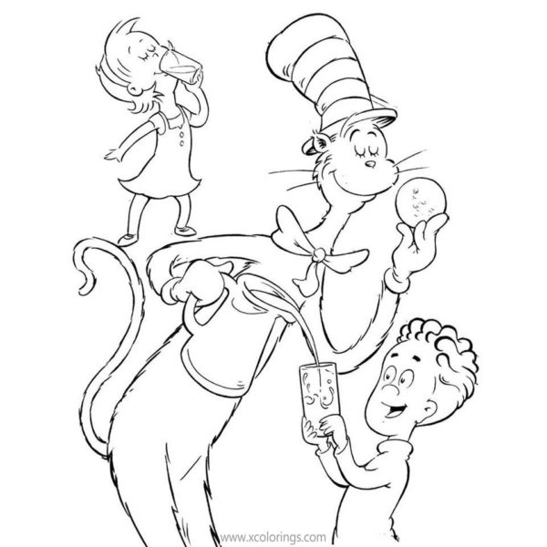 Cat In The Hat Coloring Pages Sally Walden - XColorings.com