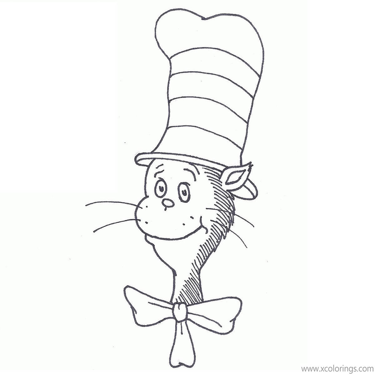 Cat In The Hat Coloring Pages Easy for Kids - XColorings.com