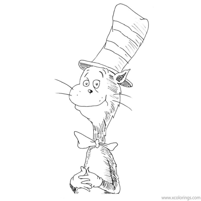 Cat In The Hat Coloring Pages A Bird - XColorings.com