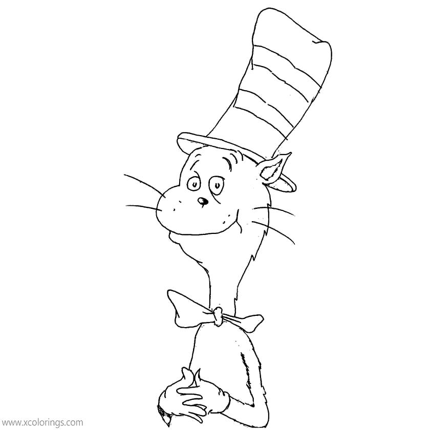 Cat In The Hat from Dr. Seuss Coloring Pages - XColorings.com