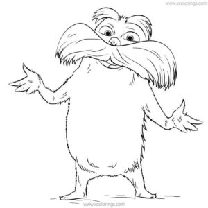 The Lorax Coloring Pages Thneeds with Truffula Trees - XColorings.com