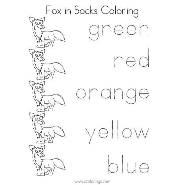 Dr. Seuss Fox in Socks Coloring Pages - XColorings.com