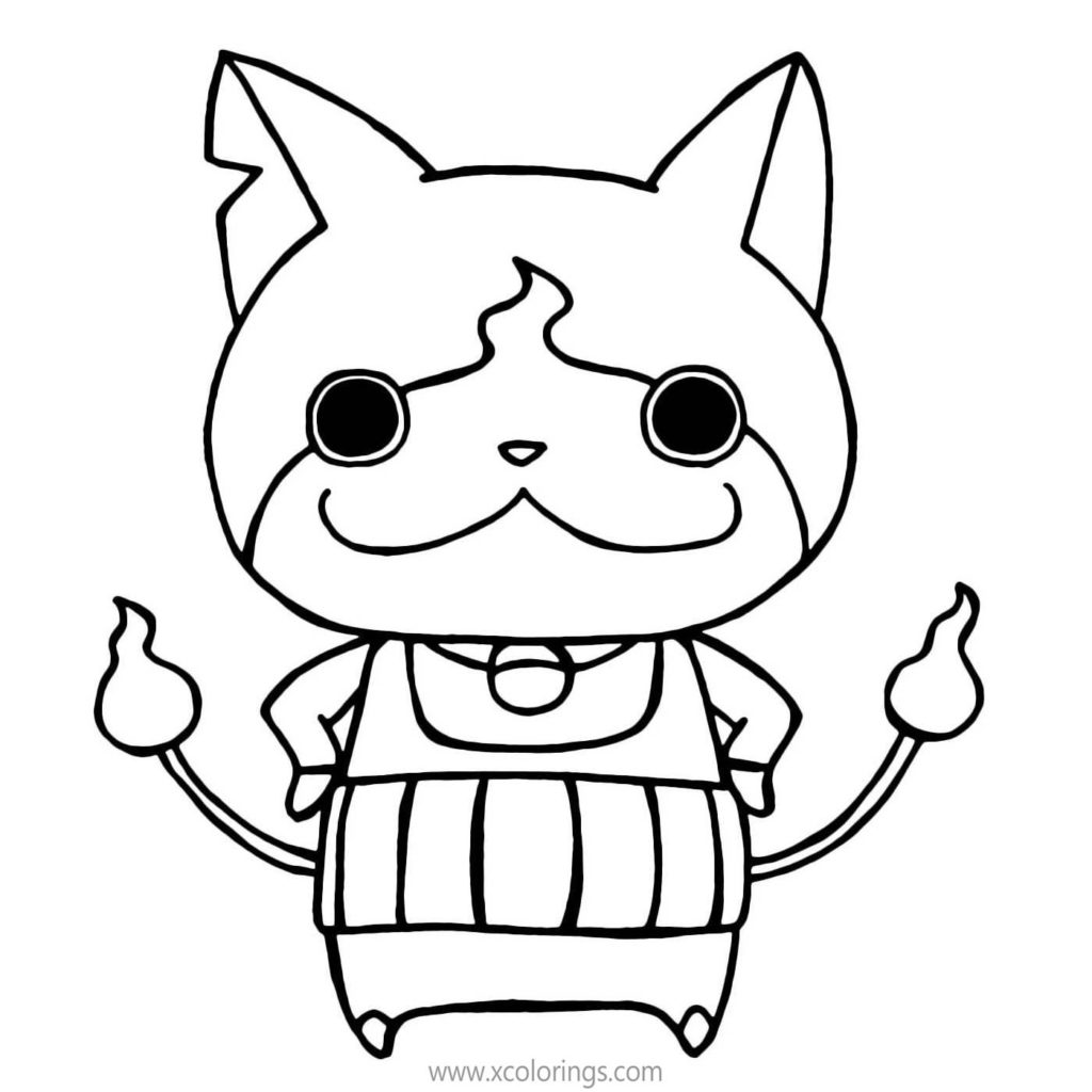 Yo-Kai Watch Coloring Pages Main Character Jibanyan - XColorings.com