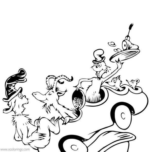 Green Eggs and Ham Coloring Pages Craft Template - XColorings.com