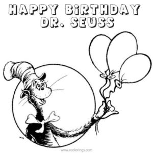 Happy Birthday Dr Seuss Coloring Pages Thing One and Thing Two ...