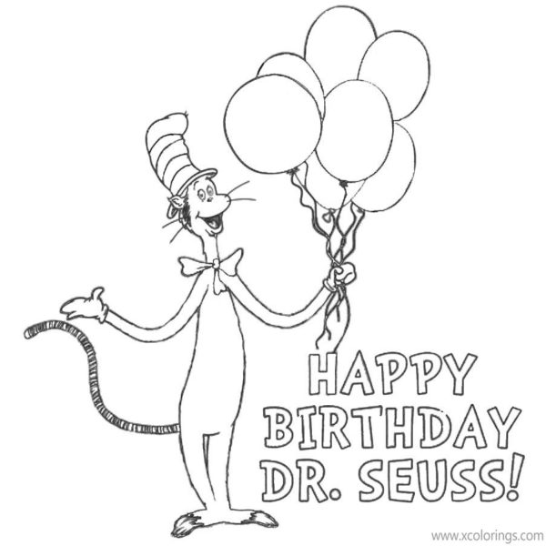 Happy Birthday Dr Seuss Coloring Pages Green Eggs and Ham - XColorings.com