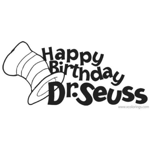 Happy Birthday Dr Seuss Coloring Pages Thing One and Thing Two ...