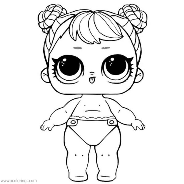 LOL Baby Coloring Pages LIL Madame Queen - XColorings.com