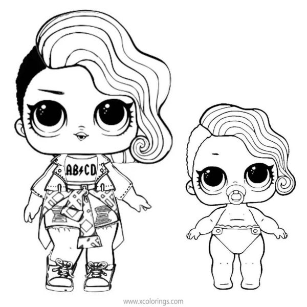 LOL Baby Coloring Pages LIL Madame Queen - XColorings.com