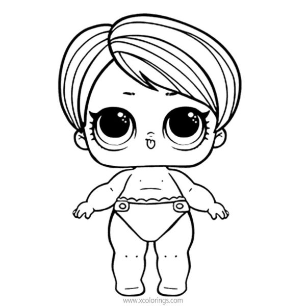 LOL Baby Coloring Pages LIL Madame Queen - XColorings.com