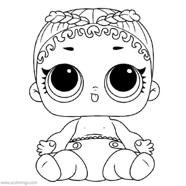 LOL Baby Coloring Pages LIL Madame Queen - XColorings.com