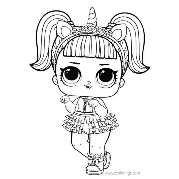 LOL Unicorn Coloring Pages Doll and Pet for Easter - XColorings.com