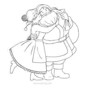 Mrs. Claus and Mr. Claus Coloring Pages with Snowflakes - XColorings.com