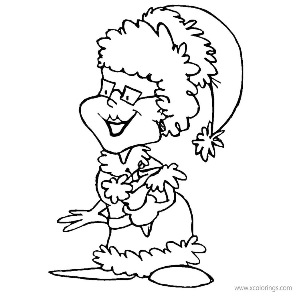 Mrs. Claus and Mr. Claus Coloring Pages with Snowflakes - XColorings.com