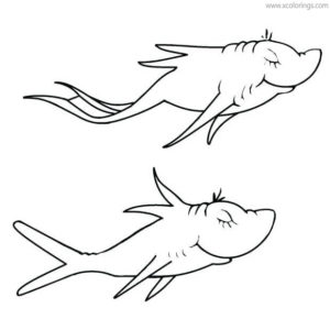 One Fish Two Fish Coloring Pages Blue Fish Red Fish - XColorings.com