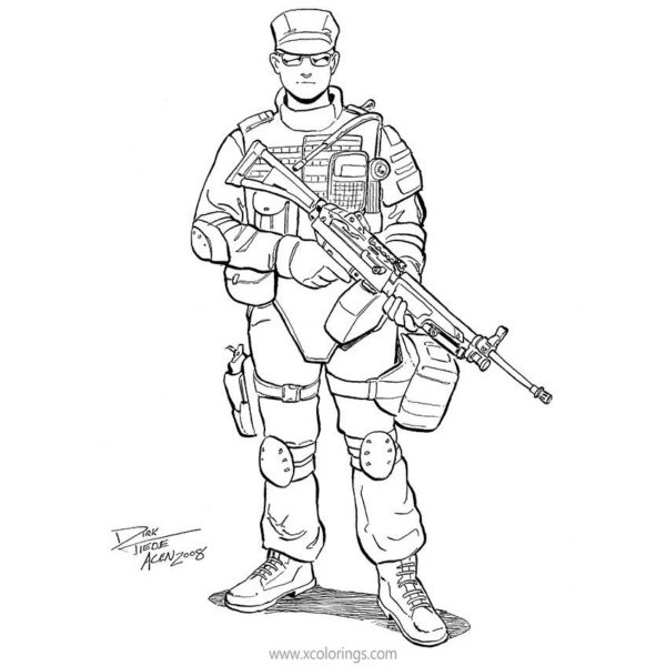 Rainbow Six Siege Coloring Pages Warden - XColorings.com