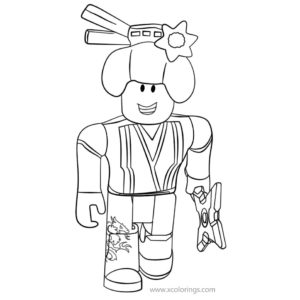 Roblox Ninja Coloring Pages with Mask and Sword - XColorings.com