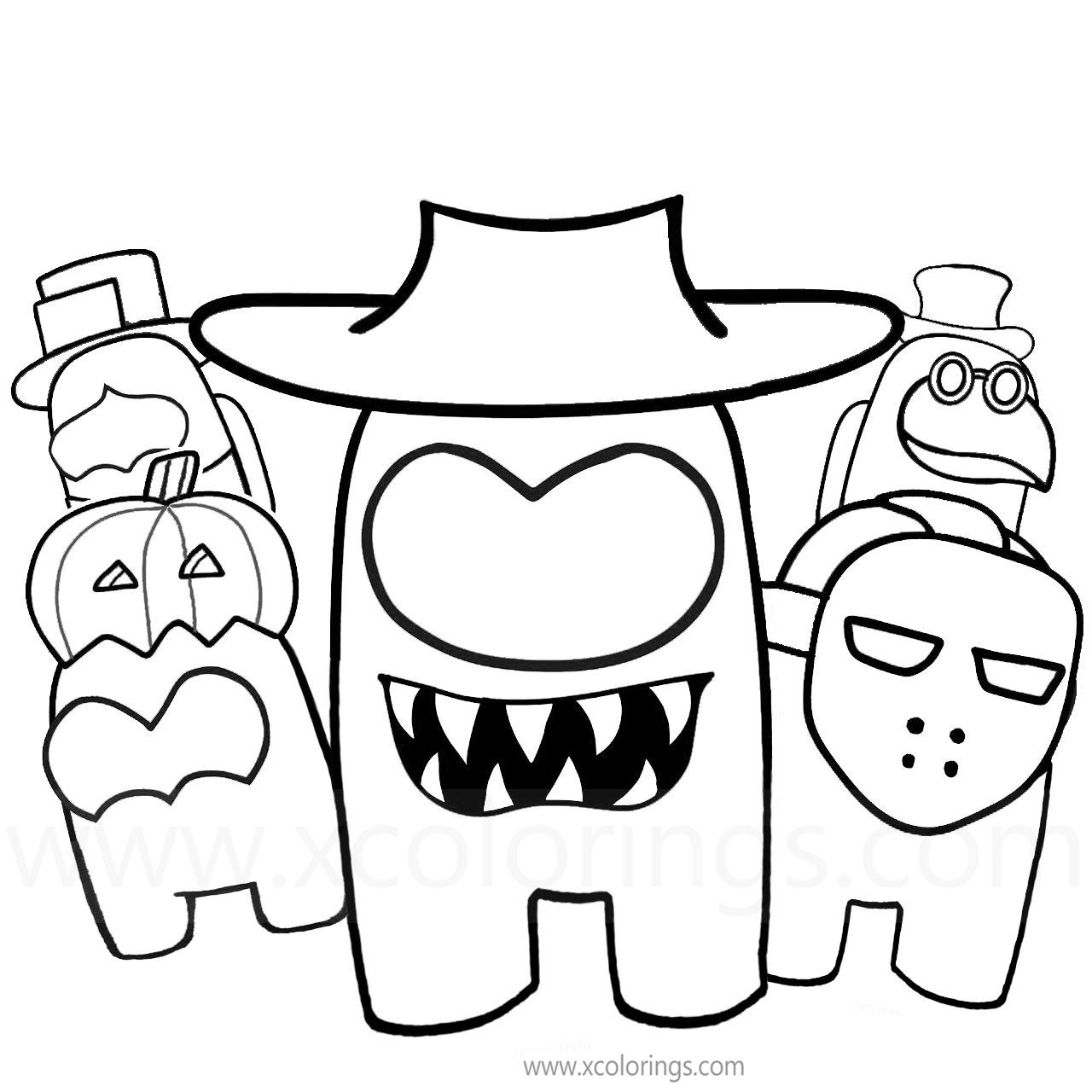 among us ghost coloring pages