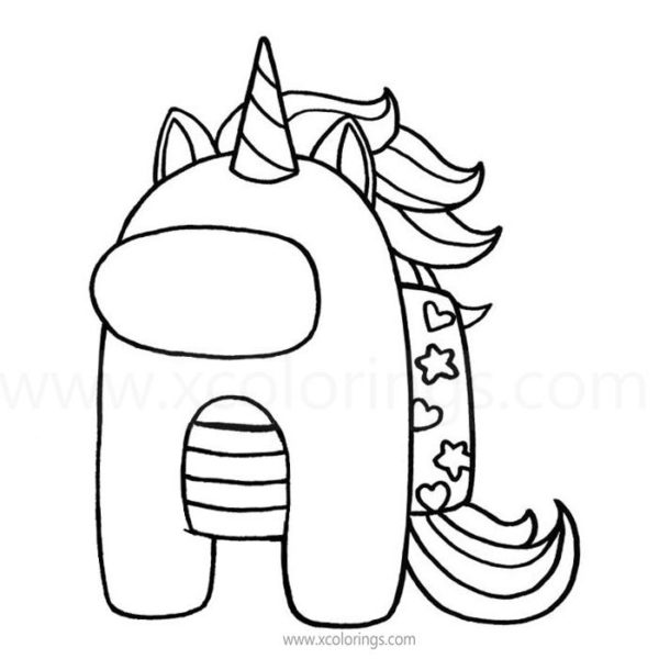 Among Us Coloring Pages Flamingo Hat - XColorings.com