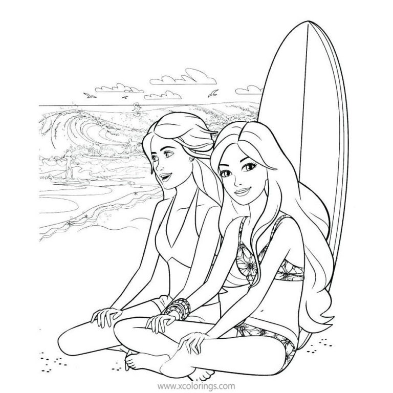 Dolphin Magic Barbie Mermaid Coloring Pages - XColorings.com