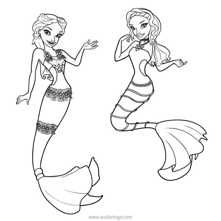 Barbie Mermaid Outline Coloring Pages - XColorings.com