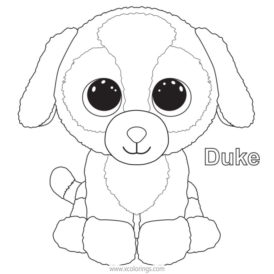 Beanie Boos Coloring Pages Duke Puppy