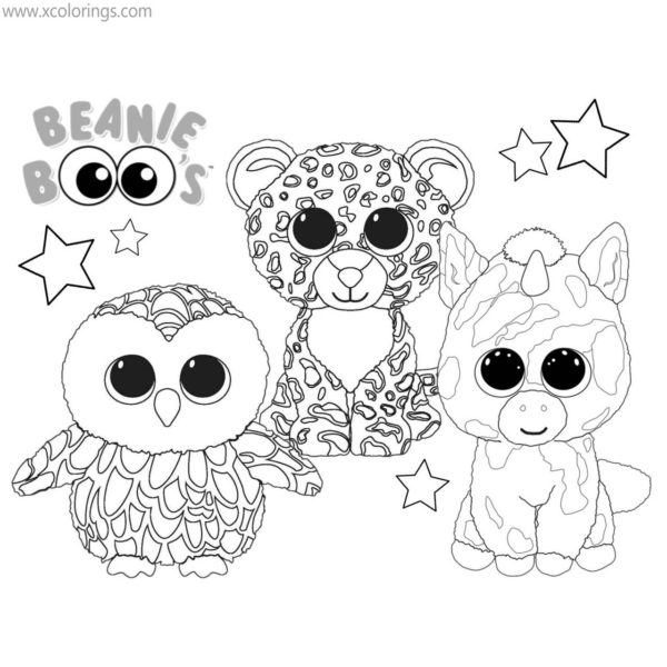 Beanie Boos Coloring Pages Cat Moonlight - XColorings.com