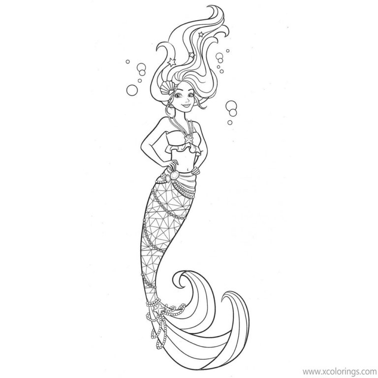 Dolphin Magic Barbie Mermaid Coloring Pages - XColorings.com
