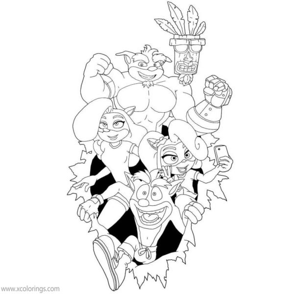 Crash Bandicoot Coloring Pages Cute Coco Bandicoot - XColorings.com