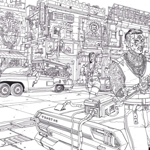 Cyberpunk Coloring Pages IEC Alpha Class by Grebo Guru - XColorings.com