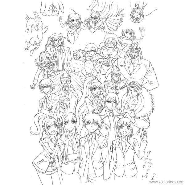 Danganronpa Characters Coloring Pages Junko Enoshima - XColorings.com