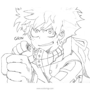 Deku Coloring Pages Izuku Midoriya - XColorings.com