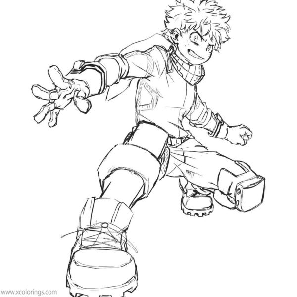 Deku Coloring Pages Izuku Midoriya - XColorings.com