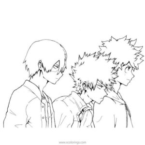 Chibi Deku and Bakugo Coloring Pages - XColorings.com