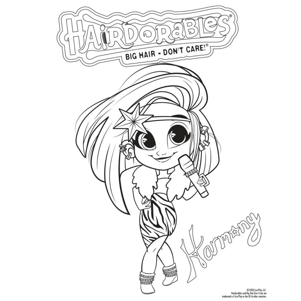 Hairdorables Coloring Pages Character with Soccer - XColorings.com