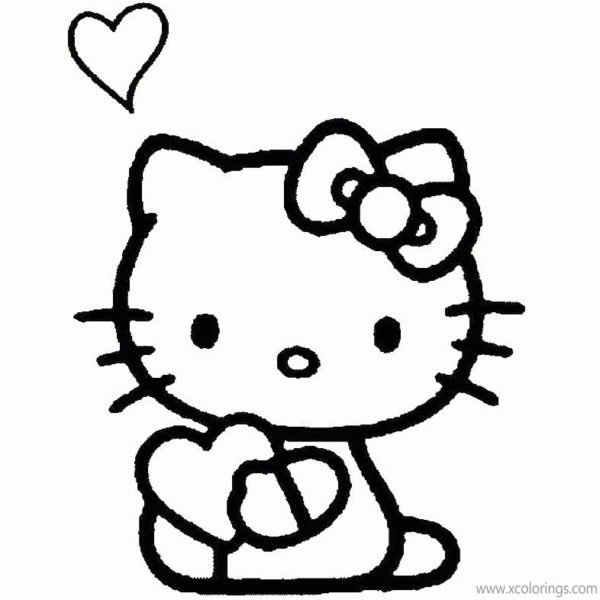 Hello Kitty Valentines Day Coloring Pages Mermaid - XColorings.com