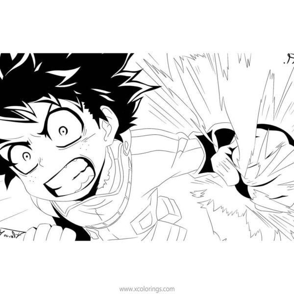 Chibi Deku and Bakugo Coloring Pages - XColorings.com