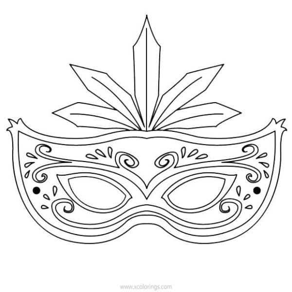 Mardi Gras Mask Coloring Pages Happy and Sad - XColorings.com