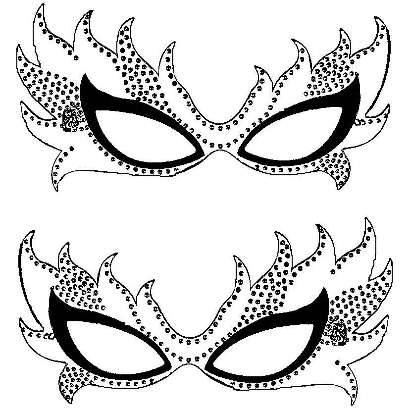 Mardi Gras Coloring Pages Mask Template XColorings