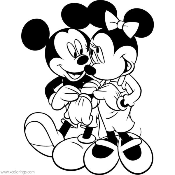 Disney Mickey Mouse Valentines Coloring Pages for Girls - XColorings.com