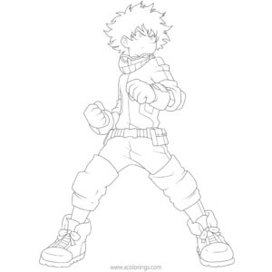 Deku Coloring Pages Ready to Fight - XColorings.com