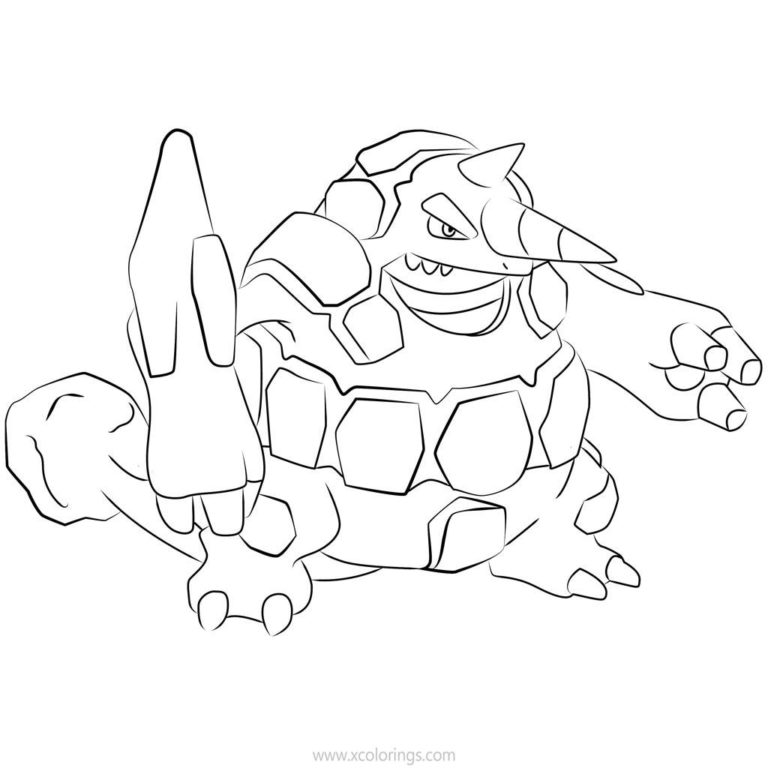 rhyperior coloring page template pokemon