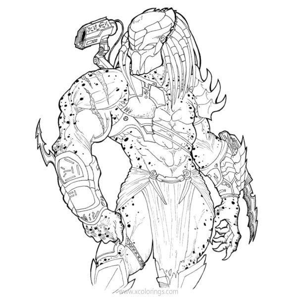 Predator Coloring Pages Alien Monster - Xcolorings.com