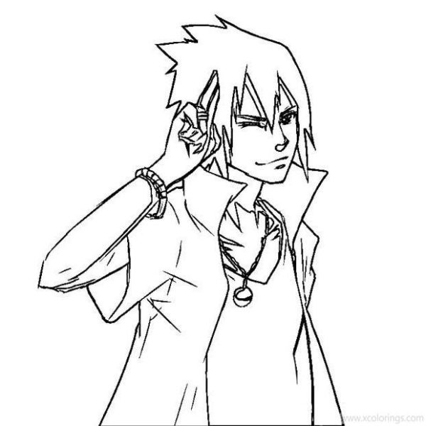 M/sasuke Face Coloring Pages