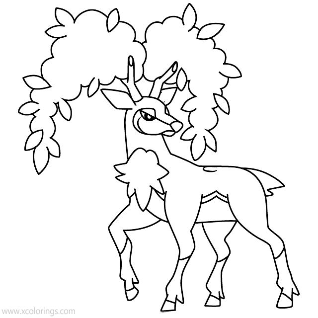 Sawsbuck - Autumn Form Pokemon Coloring Pages - XColorings.com