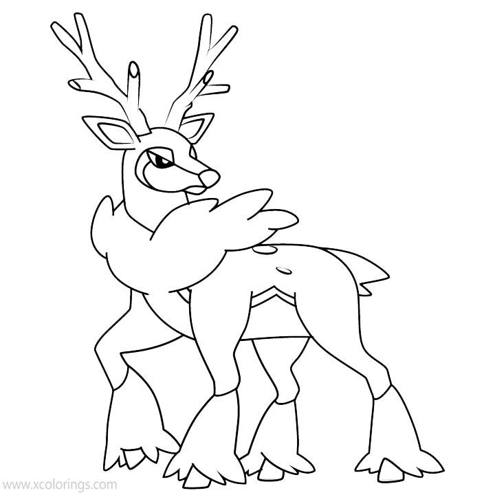 Sawsbuck - Winter Form Pokemon Coloring Pages - XColorings.com