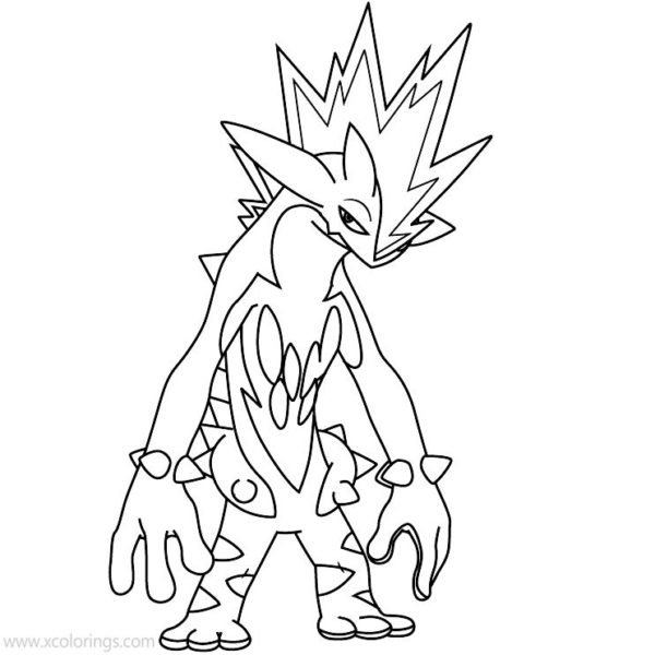 toxtricity coloring page printable pokemon