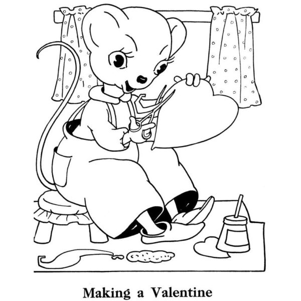 Animal Valentines Coloring Pages Elephant - XColorings.com